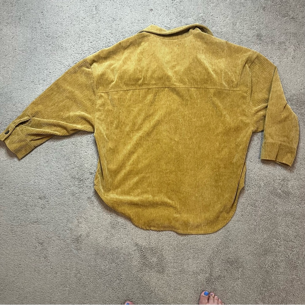 Yellow Ribbed Button Down Jacket - image 4